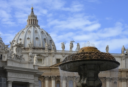 Saint Peter and the fountain of his squareのeditorial素材