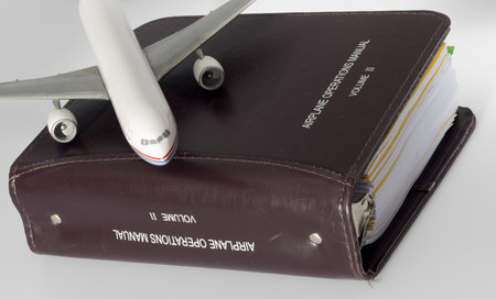 Detail of an Airplane operations manual standard for all airliners 