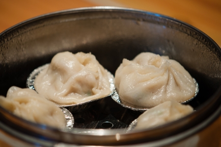 Close Up Of Chinese Dim Sum filled with Shrimpの写真素材