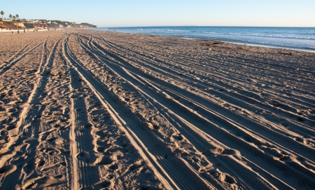Long Beach of California Coast with white sandの写真素材