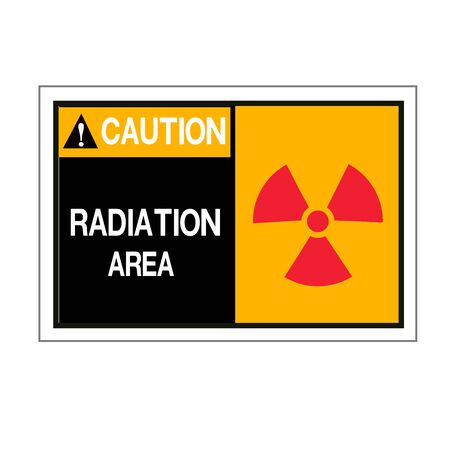 Caution Radiation Area Symbol Sign,Vector Illustration, Isolated On White Background Labelのイラスト素材