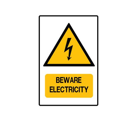 Beware Electricity Symbol Sign,Vector Illustration, Isolated On White Background Label.のイラスト素材