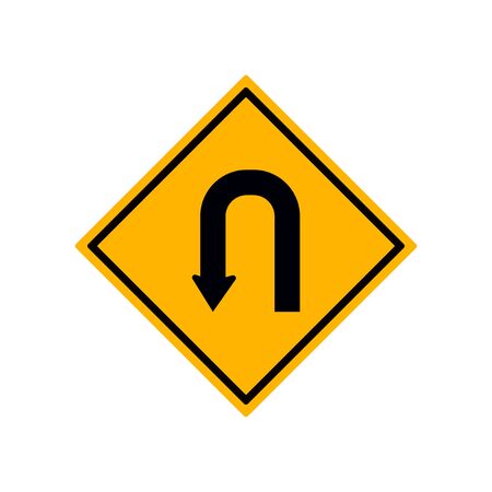 Turn back road sign, illustration (traffic)のイラスト素材