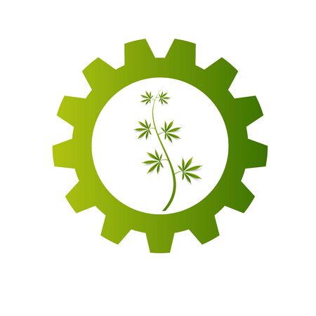 Marijuana gear. Vector image on a white backgroundのイラスト素材