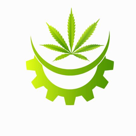 Marijuana gear. Vector image on a white backgroundのイラスト素材