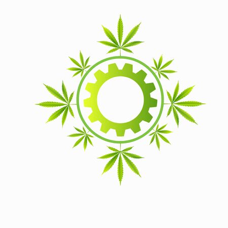 Marijuana gear. Vector image on a white backgroundのイラスト素材