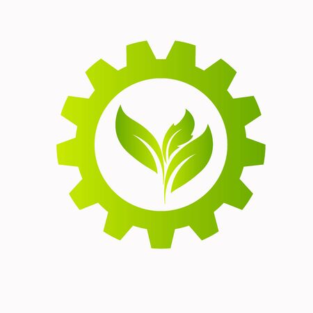 Eco city concept with gear stock vectorのイラスト素材