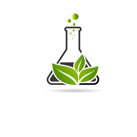 Leaf and bottle Health, Medical,  Lab or Pharmacy Natureのイラスト素材