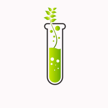 Leaf and bottle Health, Medical,  Lab or Pharmacy Natureのイラスト素材