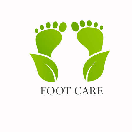 Illustration of foot made by green leavesのイラスト素材