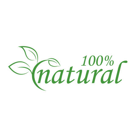 Organic food, farm fresh and natural product stickers and badges collectionのイラスト素材