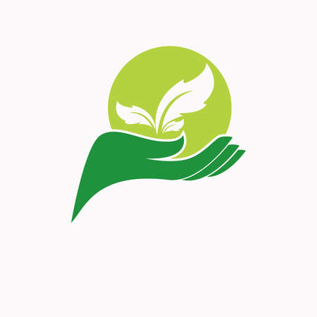 Tree leaf vector logo design, eco-friendly conceptのイラスト素材