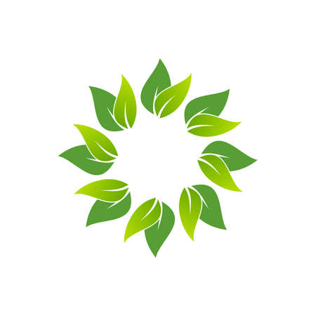 Vegan icon. Abstract leaf set isolated on white background.のイラスト素材