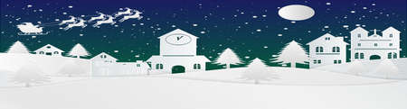 Winter Snow Urban Countryside Landscape Cityのイラスト素材