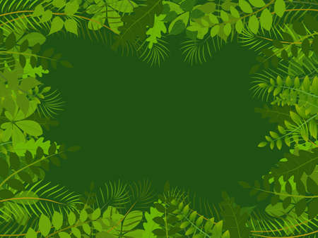 tropical jungle with leaves backgroundのイラスト素材