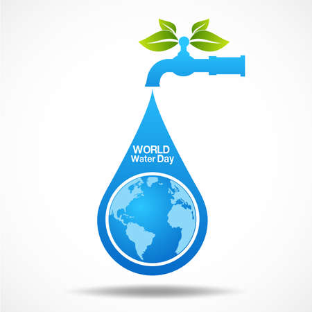 world water day march 22, save water concept vectorのイラスト素材