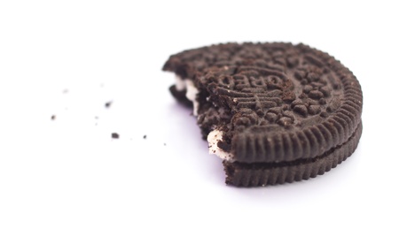 Bited Chocolate Sandwich Biscuitの写真素材