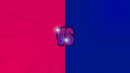 vs background with retro comic style. Red versus blueのイラスト素材