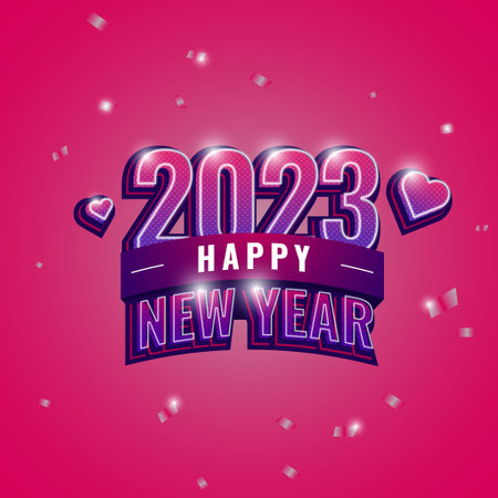 Happy new year 2023. new year celebration design on red gradient background