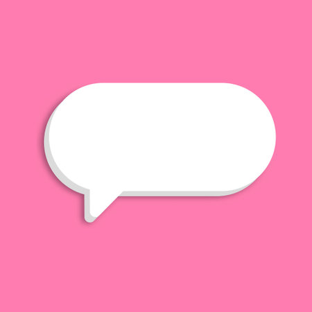 3d speech bubble icon isolated on pink background. speech bubble design concept. 3d style. speech bubble for your designのイラスト素材