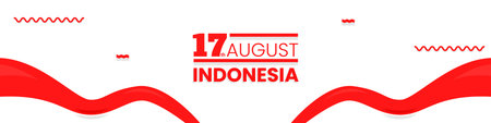Abstract horizontal banner design with indonesian flag. 17th august independence day of indonesia....