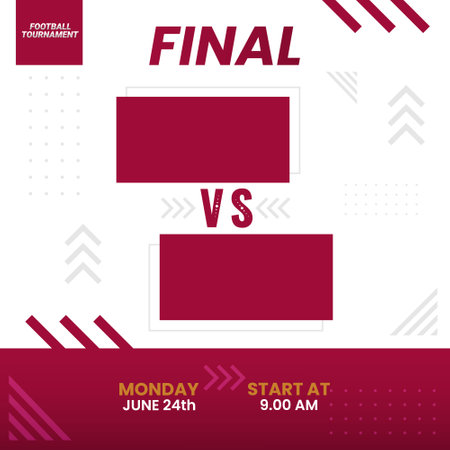 football social media vector template. social media template for football matchのイラスト素材