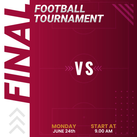 football social media vector template. social media template for football matchのイラスト素材