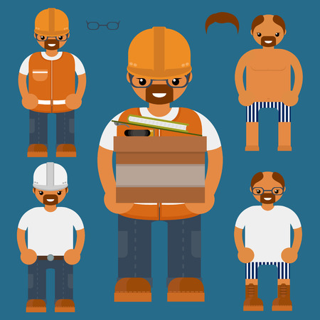 Medical personal.Flat characters kit. Constructions medical uniformのイラスト素材