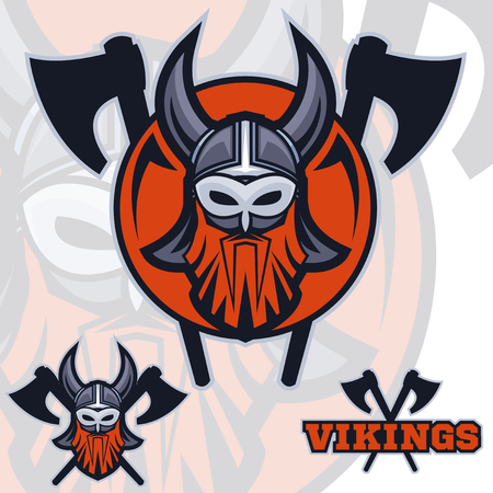 Team vikings mascot logo. Sport logotypeのイラスト素材