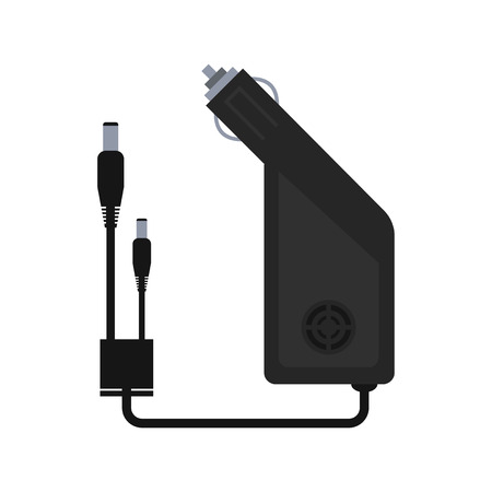 Isolated icon portable car charger adapter for drone. Vector flat illustrationのイラスト素材