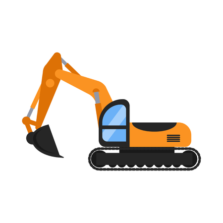 Isolated excavator icon in a flat style.のイラスト素材
