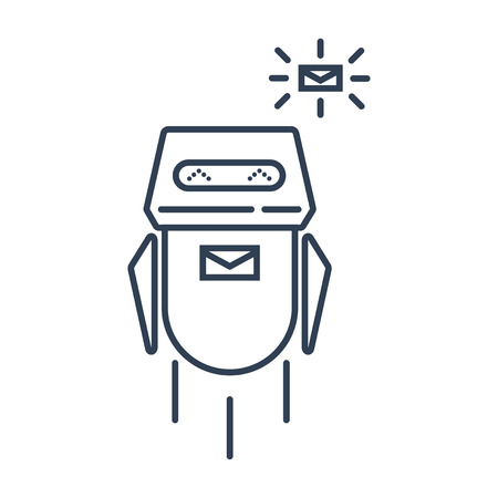 Isolated robot icon in a linear flat style. The concept of email and message botのイラスト素材