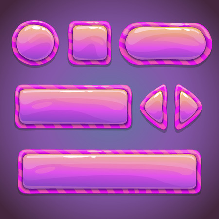 Set of pink funny buttons, cool elements for your designのイラスト素材