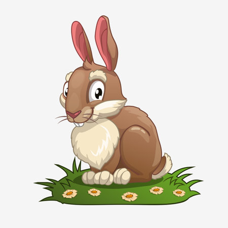 Little cute cartoon bunnyのイラスト素材