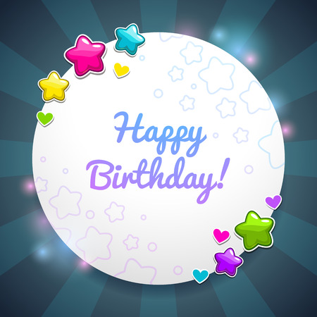 Birthday card template, abstract holiday background, illustrationのイラスト素材