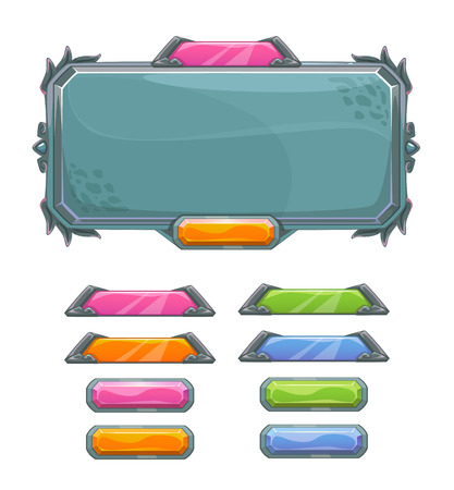 Cartoon game user interface elements.のイラスト素材