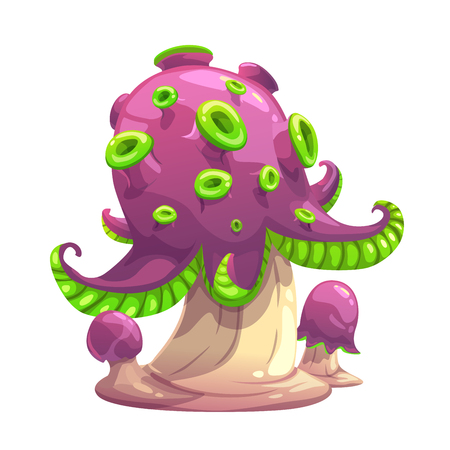 Fantasy cartoon mushroom.のイラスト素材