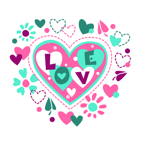 Cute girlish flat illustration. Vector template for t shirt print design.のイラスト素材