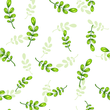 Seamless pattern with falling green leaves.のイラスト素材