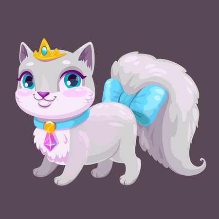 Little cute cartoon kitty princess.のイラスト素材