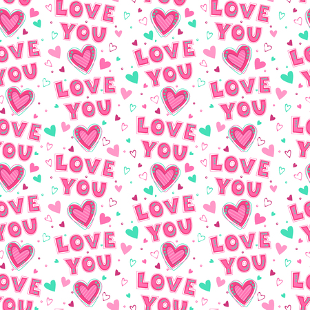 Cute seamless pattern with heartsのイラスト素材