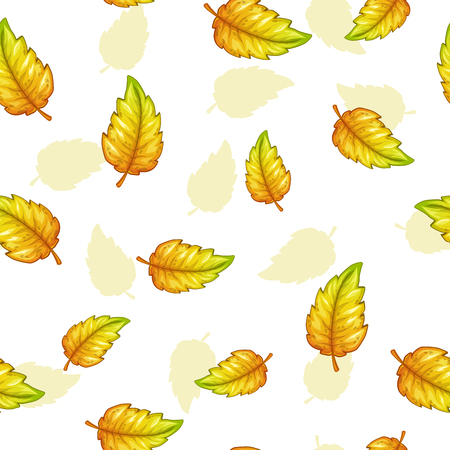 Seamless pattern with falling yellow leavesのイラスト素材