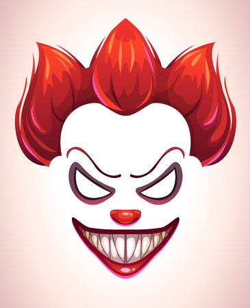 Creepy clown mask.のイラスト素材