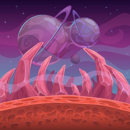 Fantasy alien world landscape.のイラスト素材