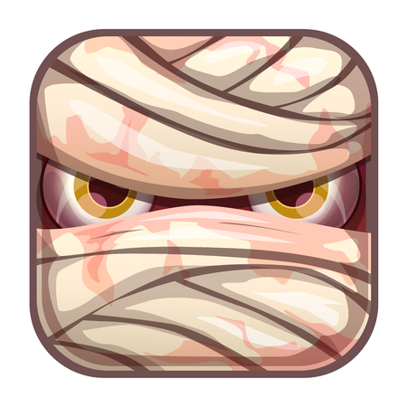 Scary app icon with stylized mummy face.のイラスト素材
