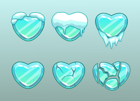 Frozen hearts icons isolated on plain background.のイラスト素材