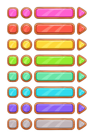 Cartoon wooden buttons set.のイラスト素材