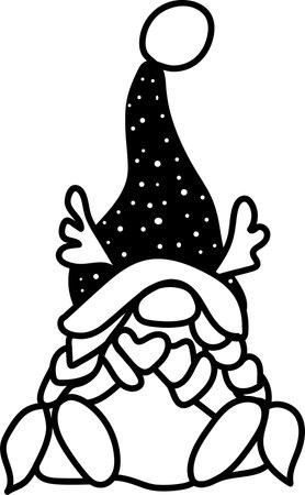 SVG Christmas gnomes. Cute Ornament. Quote for Happy Holidays. Perfect for post cards, invitation, t-shirt, posters, party decoration, mug decor, home decoration.の写真素材