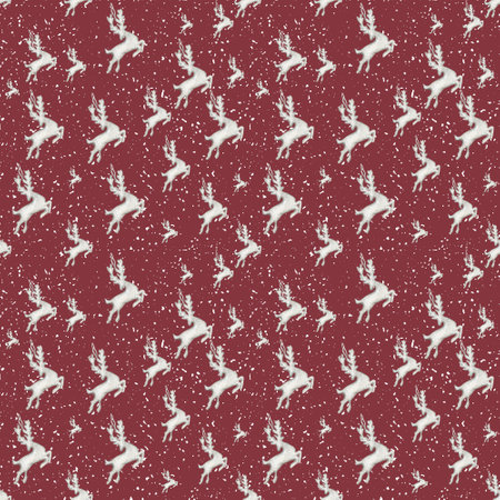 Seamless Christmas pattern. Watercolor fall flowers, leaves and berries. Thanksgiving print.Applicable for textiles, fabric.の写真素材
