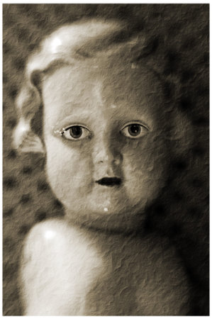 portrait of an antique Dollの写真素材